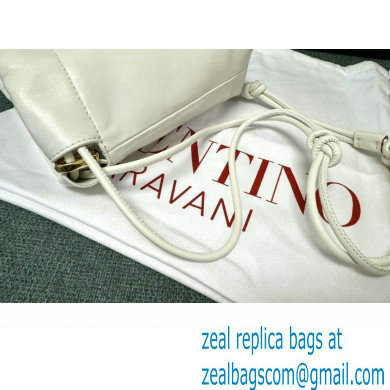 Valentino Vlogo Pouf Nappa Leather Mini Bucket Bag White 2024