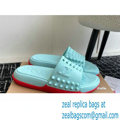 christian louboutin Take It Easy spiked slides blue 2024