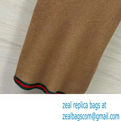 gucci Fine rib cashmere and silk tank top brown 2024
