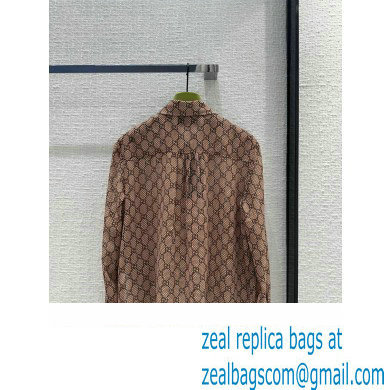 gucci GG damier print silk shirt 2024