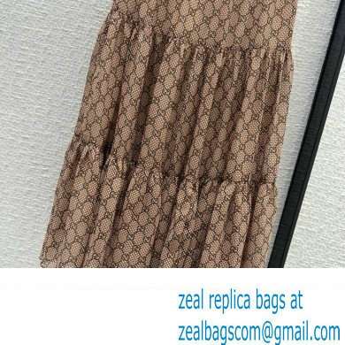 gucci GG damier print silk skirt 2024