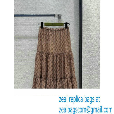 gucci GG damier print silk skirt 2024 - Click Image to Close