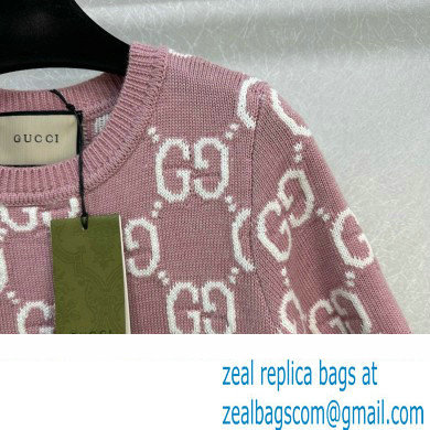 gucci GG knit wool top 772888 pink 2024