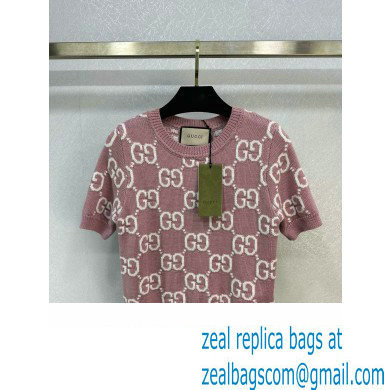 gucci GG knit wool top 772888 pink 2024