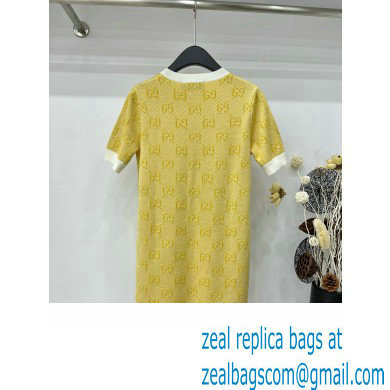 gucci GG wool jacquard dress yellow 773633 2024 - Click Image to Close