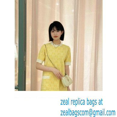 gucci GG wool jacquard dress yellow 773633 2024 - Click Image to Close