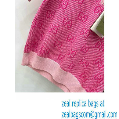 gucci GG wool jacquard polo 773631 pink 2024