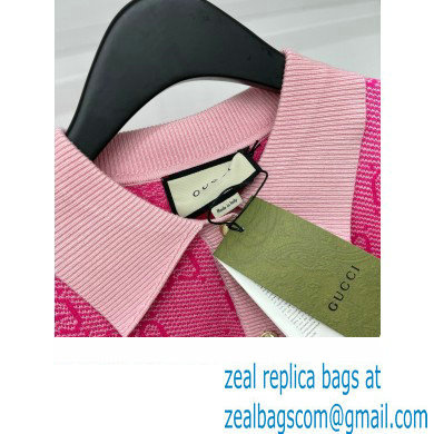 gucci GG wool jacquard polo 773631 pink 2024 - Click Image to Close