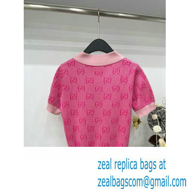 gucci GG wool jacquard polo 773631 pink 2024