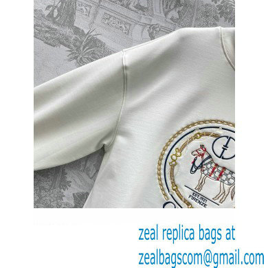 gucci Jersey sweatshirt with embroidery off white 2024