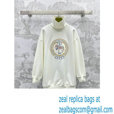 gucci Jersey sweatshirt with embroidery off white 2024