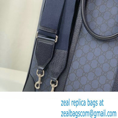 gucci Ophidia medium tote bag in Blue and black GG Supreme Tender canvas 763316 2024 - Click Image to Close