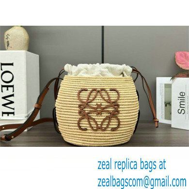 loewe Beehive Basket bag in raffia and calfskin Natural/Tan 2024