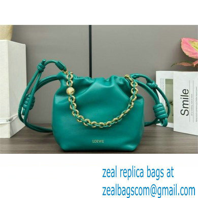 loewe Mini flamenco purse bag in mellow nappa lambskin Emerald Green 2024