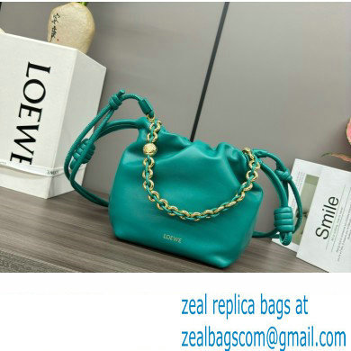 loewe Mini flamenco purse bag in mellow nappa lambskin Emerald Green 2024