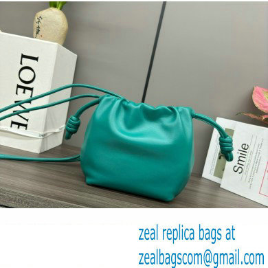 loewe Mini flamenco purse bag in mellow nappa lambskin Emerald Green 2024