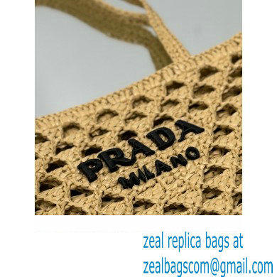 prada Woven fabric crochet tote bag 1BG493 BEIGE 2024
