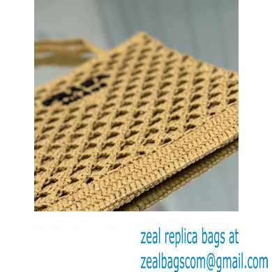 prada Woven fabric crochet tote bag 1BG493 BEIGE 2024