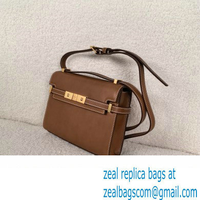 saint laurent manhattan mini crossbody bag in box leather brown(original quality)
