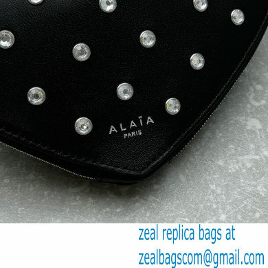 Alaia Le Coeur Heart Bag with Strass Stud Allover Black 2024