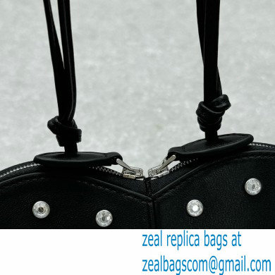 Alaia Le Coeur Heart Bag with Strass Stud Allover Black 2024