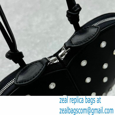 Alaia Le Coeur Heart Bag with Strass Stud Allover Black 2024