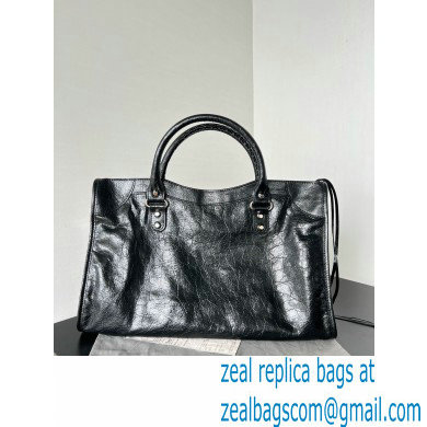 Balenciaga Le City Small leather shoulder bag black 2024 - Click Image to Close