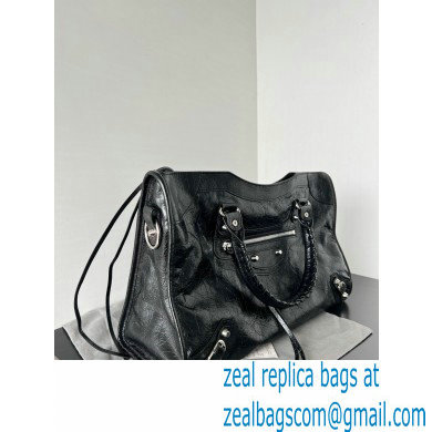 Balenciaga Le City Small leather shoulder bag black 2024