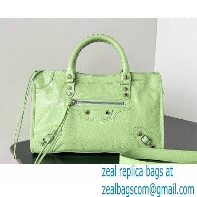 Balenciaga Le City Small leather shoulder bag green 2024 - Click Image to Close