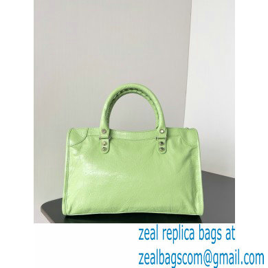 Balenciaga Le City Small leather shoulder bag green 2024