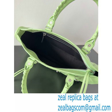 Balenciaga Le City Small leather shoulder bag green 2024