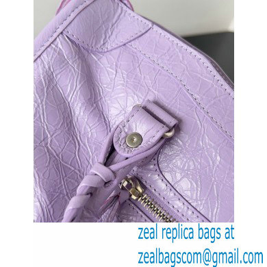 Balenciaga Le City Small leather shoulder bag lilac 2024