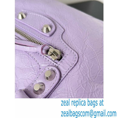 Balenciaga Le City Small leather shoulder bag lilac 2024