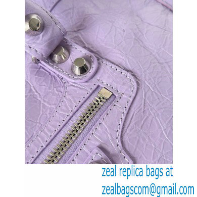 Balenciaga Le City Small leather shoulder bag lilac 2024