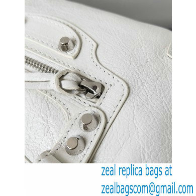 Balenciaga Le City Small leather shoulder bag white 2024