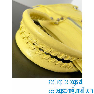 Balenciaga Le City Small leather shoulder bag yellow 2024