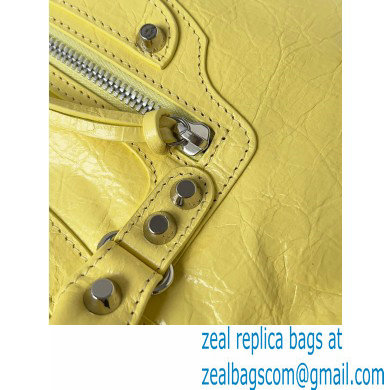 Balenciaga Le City Small leather shoulder bag yellow 2024