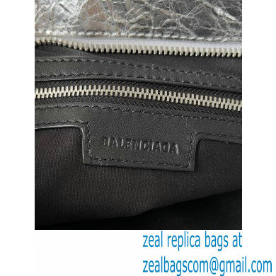 Balenciaga Le City medium leather shoulder bag silver 2024