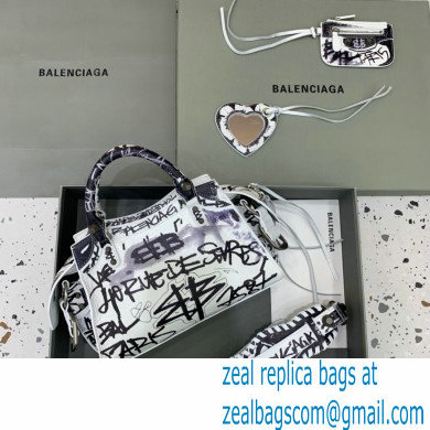 Balenciaga Neo Cagole XS Handbag in Graffiti White 2024