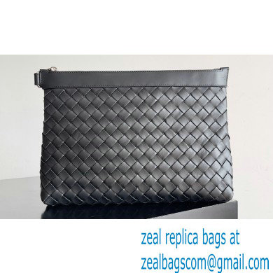 Bottega Veneta Intrecciato leather pouch Clutch Bag Black