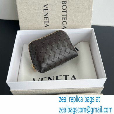 Bottega Veneta Intrecciato metallic leather pouch kaki 2024