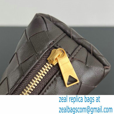 Bottega Veneta Intrecciato metallic leather pouch kaki 2024