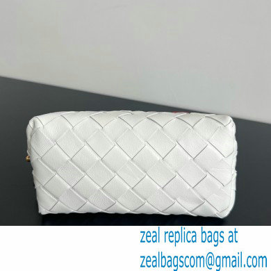 Bottega Veneta Intrecciato metallic leather pouch white 2024