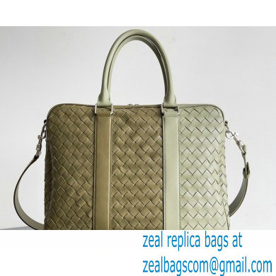 Bottega Veneta Large Intrecciato Briefcase Bag Mud / Travertine