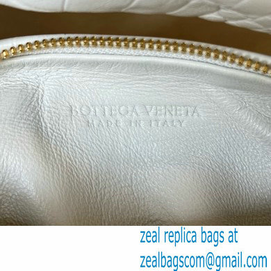 Bottega Veneta crocodile pattern leather mini jodie top handle bag white 2024