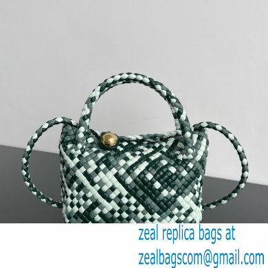 Bottega Veneta white/green calfskin Mini Tosca bag 2024