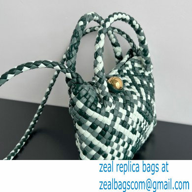 Bottega Veneta white/green calfskin Mini Tosca bag 2024