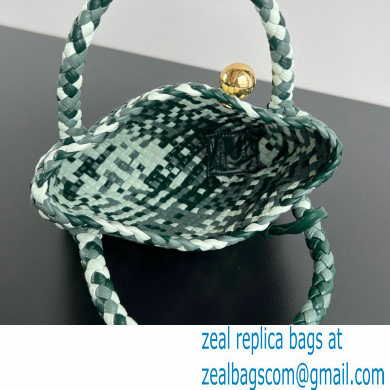 Bottega Veneta white/green calfskin Mini Tosca bag 2024