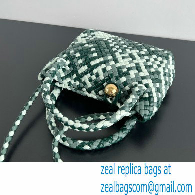 Bottega Veneta white/green calfskin Mini Tosca bag 2024