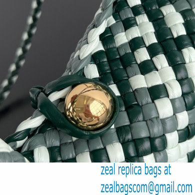 Bottega Veneta white/green calfskin Mini Tosca bag 2024